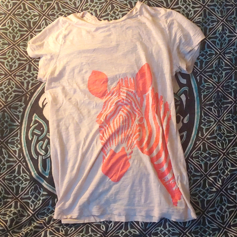 J. Crew - Artist Tissue Tee - Neon Zebra - Size M